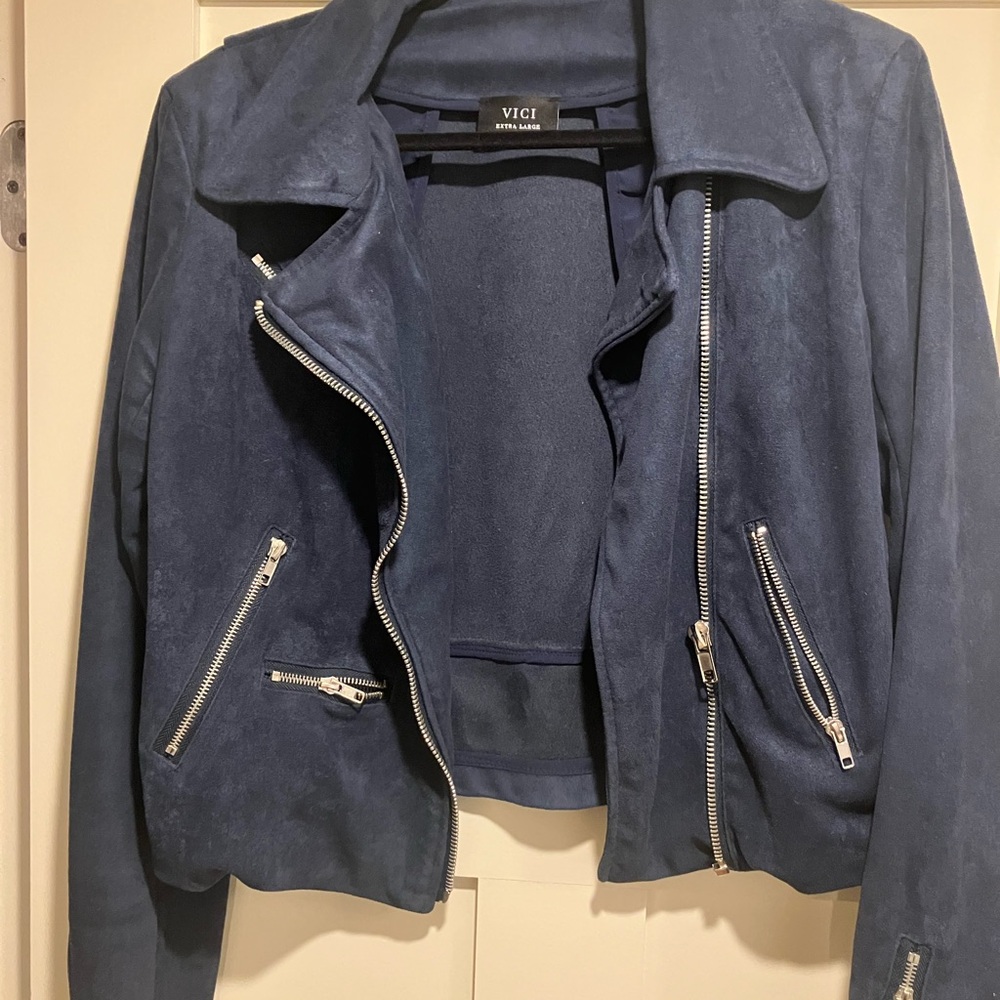 Blue jacket suede like size xl.